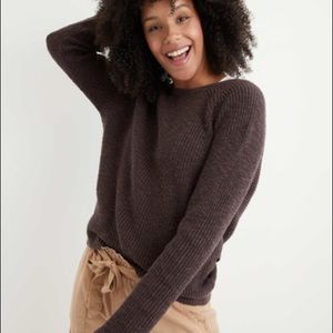 Aerie Brown Cross back Knit Sweater